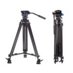 Jmary Techlife PH20 and LF85 Professional Video Tripod Kit Fluid Drag Head Full Panoramic View 360 1/4" and 3/8" Quick Release Plate DSLR Camcorder Photography Studio