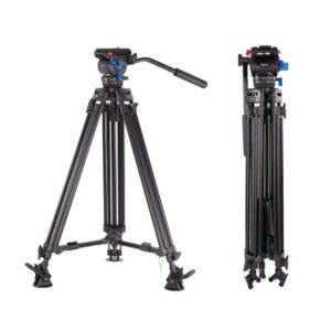 Jmary Techlife PH20 and LF85 Professional Video Tripod Kit Fluid Drag Head Full Panoramic View 360 1/4" and 3/8" Quick Release Plate DSLR Camcorder Photography Studio