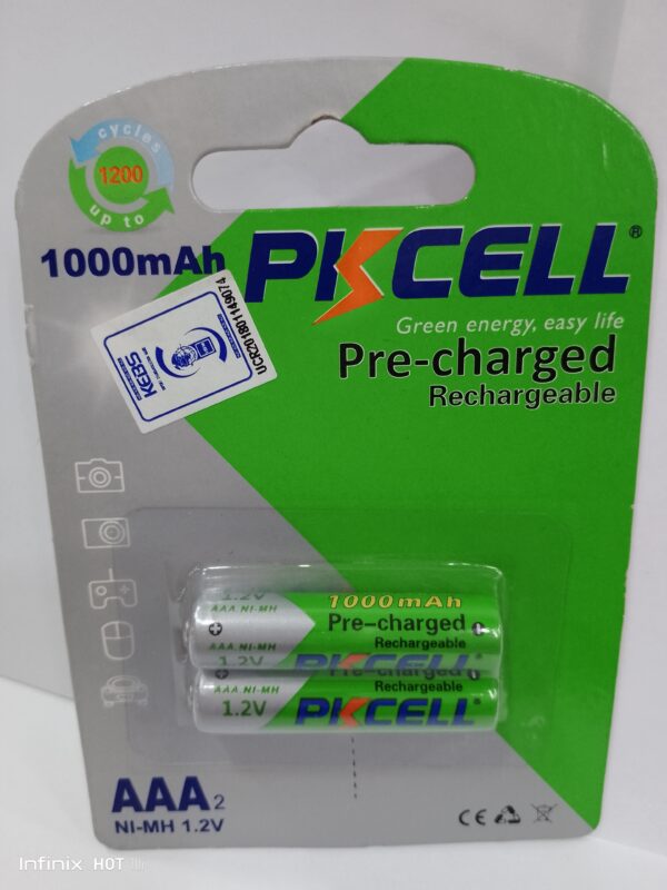 PKCELL RECHARGEABLE AAA NI-MH 1.2V 1000mAh