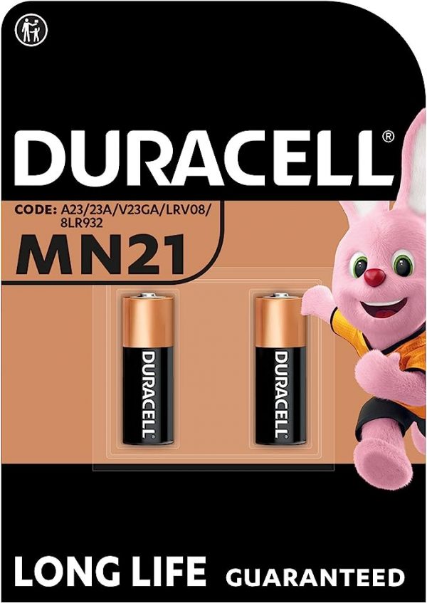 Duracell Specialty Alkaline MN21 Battery 12V, pack of 2 (A23 / 23A / V23GA / LRV08 / 8LR932)