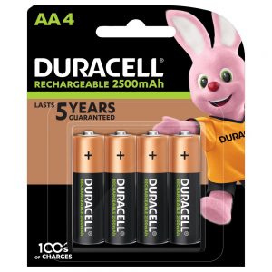 Duracell AA Rechargeable Battery 2500mAh 4 Pack