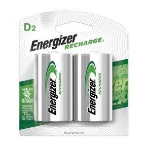 Energizer D-2 Rechargeable 2 pack Battery