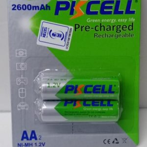 PKCELL AA 2 PACK NIMH RECHARGABLE 2600MAH BATTERY