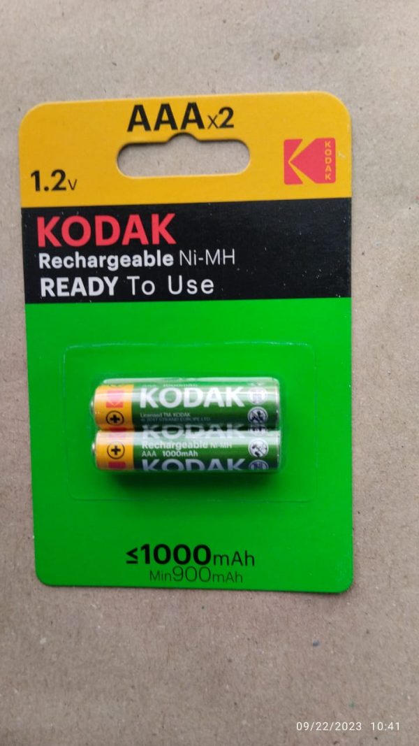 KODAK AAA 2 PACK RECHARGEABLE BATTERIES