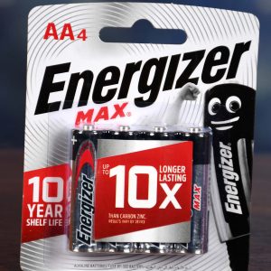 Energizer Max Alkaline Battery, 1.5V, AA, 4 Pcs