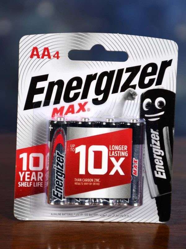 Energizer Max Alkaline Battery, 1.5V, AA, 4 Pcs